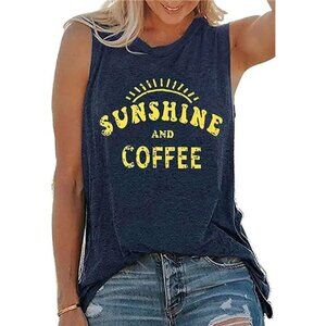 Womens Tank Tops Summer T Shirts Sleeveless Casual Loose Tunic Blouses
